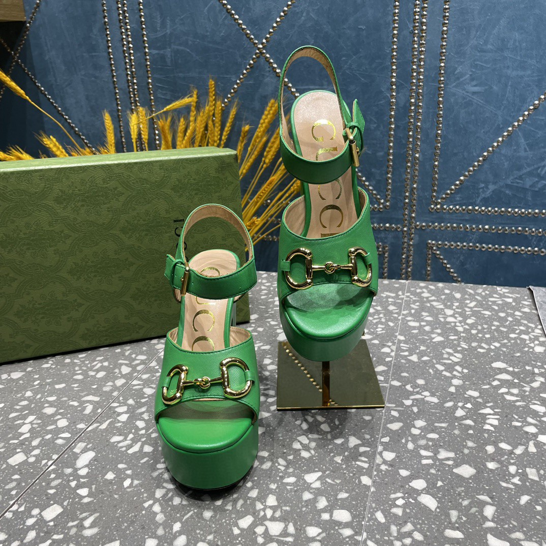 Gvc*1 Platform Sandal With Horsebit Green For Women 