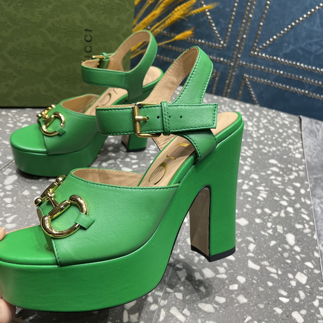Gvc*1 Platform Sandal With Horsebit Green For Women 