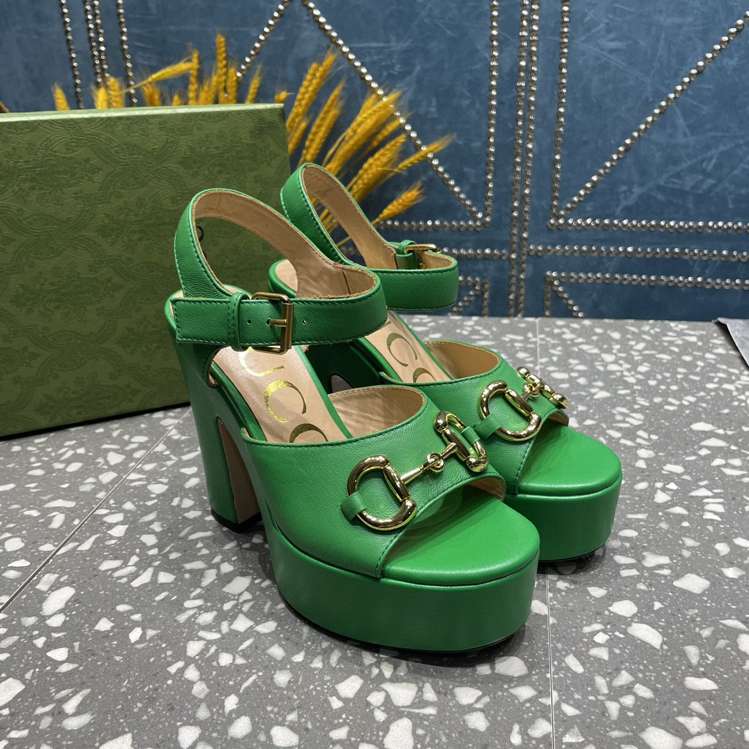 Gvc*1 Platform Sandal With Horsebit Green For Women 