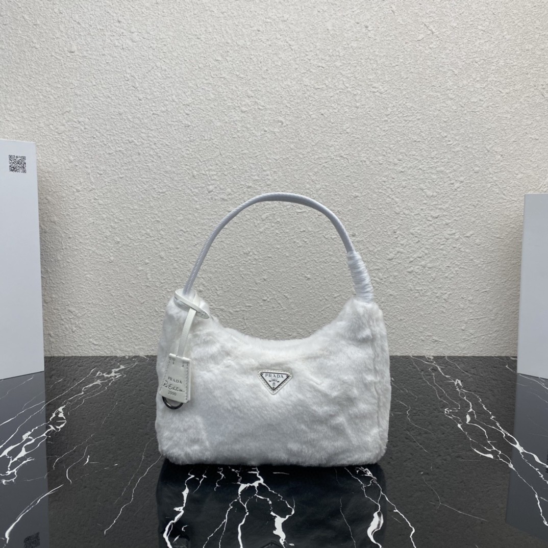 Pra*a Re-Edition 2000 Mini Bag Black/White/Pink For Women 8.6 in / 22 cm 1NE515_2DUE_F0002