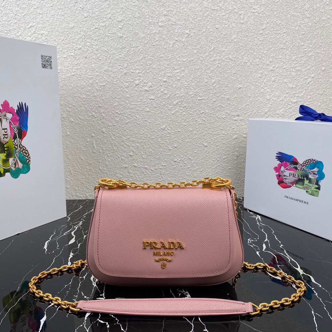 Pra*a Shoulder Bag Pink/Yellow/Blue For Women 8.6 in / 22 cm