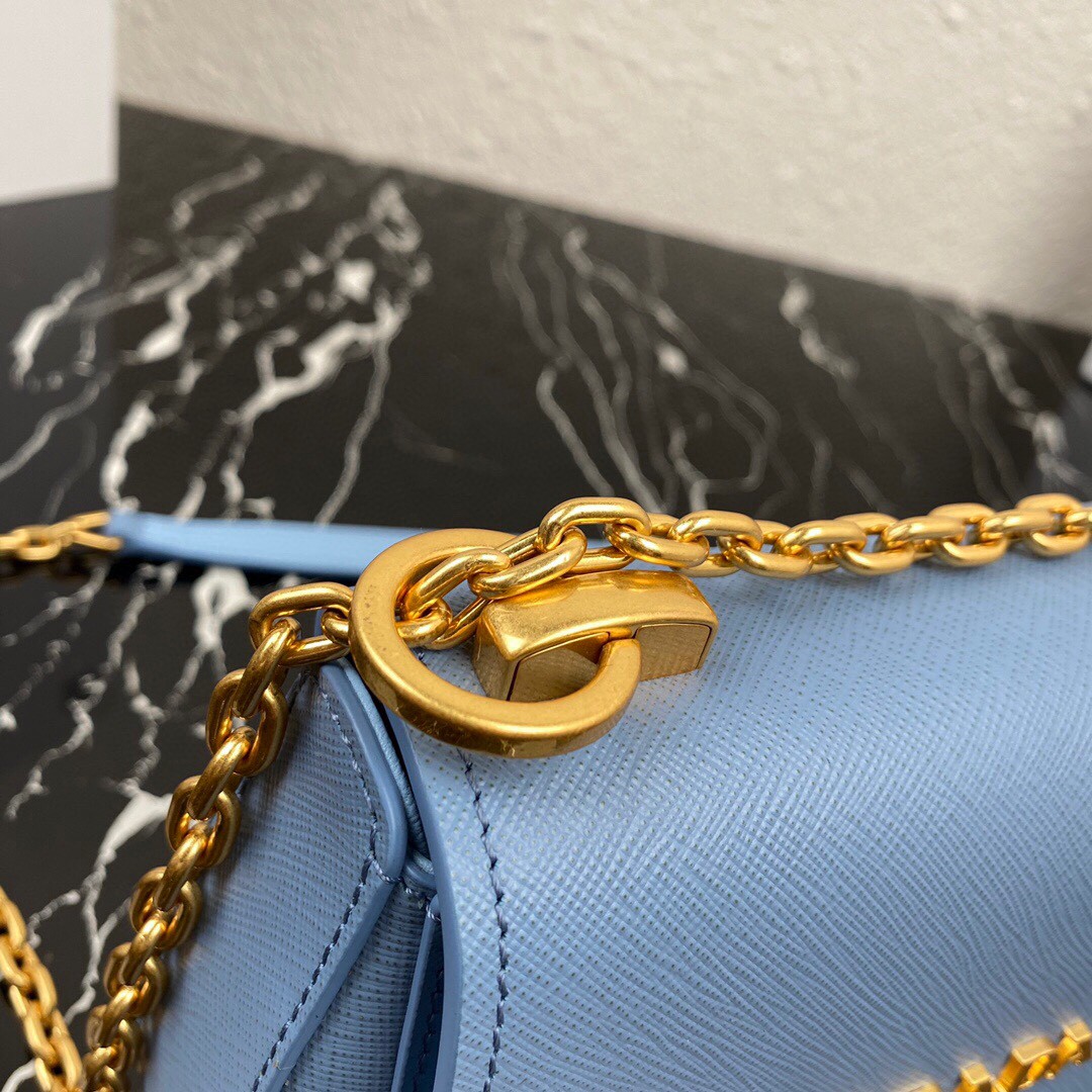 Pra*a Shoulder Bag Pink/Yellow/Blue For Women 8.6 in / 22 cm