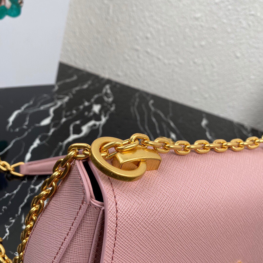 Pra*a Shoulder Bag Pink/Yellow/Blue For Women 8.6 in / 22 cm