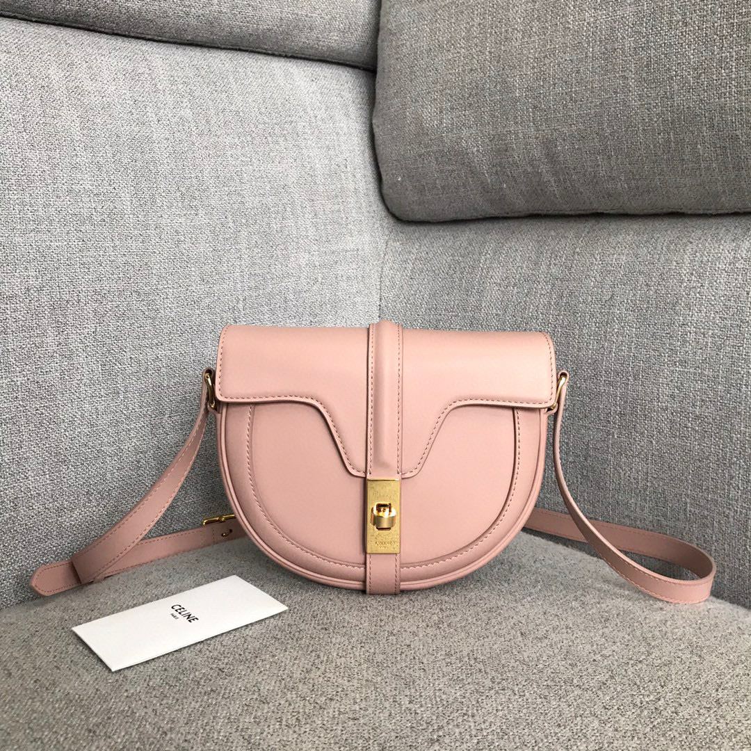 Ce1i*e Small Besace 16 Bag In Satinated Black/White/Light Pink For Women 7in/19cm 188013BEY.38NO