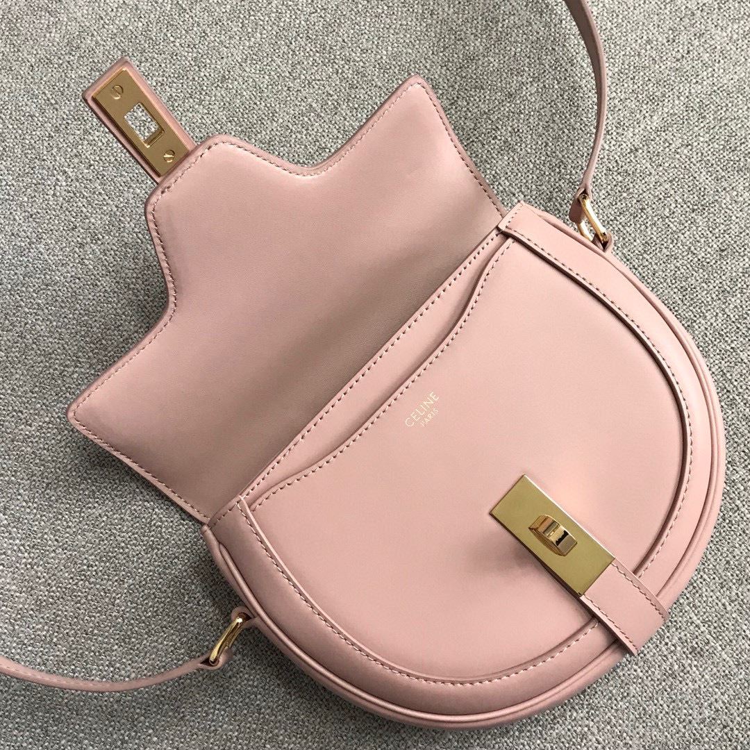 Ce1i*e Small Besace 16 Bag In Satinated Black/White/Light Pink For Women 7in/19cm 188013BEY.38NO