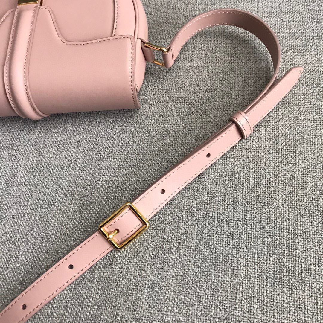 Ce1i*e Small Besace 16 Bag In Satinated Black/White/Light Pink For Women 7in/19cm 188013BEY.38NO