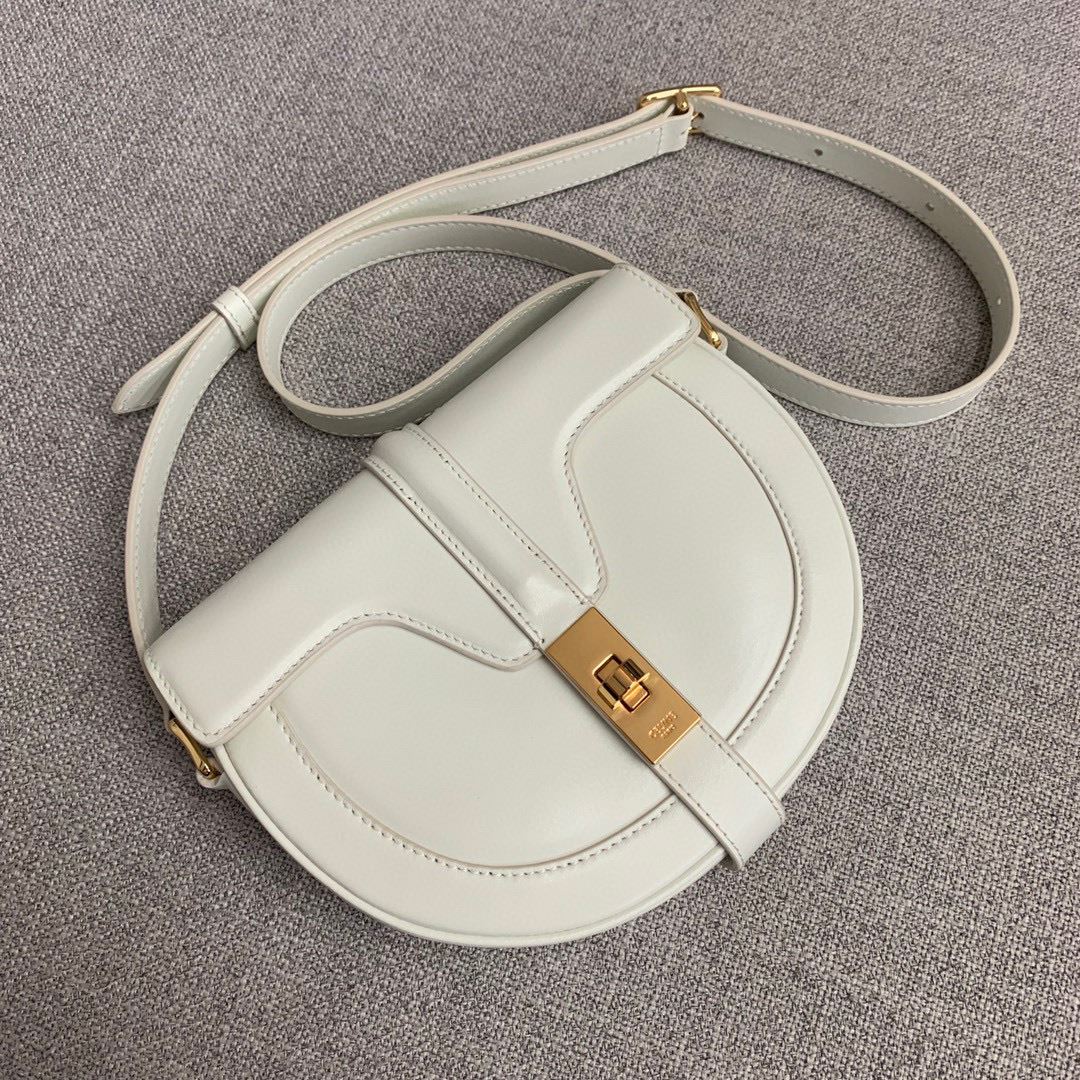 Ce1i*e Small Besace 16 Bag In Satinated Black/White/Light Pink For Women 7in/19cm 188013BEY.38NO