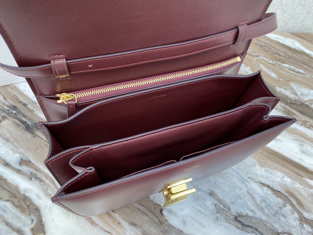 Ce1i*e Teen Classic Bag In Box Black/Brown/Red/Burgundy/Green/Dark Red For Women 7in/18.5cm 192523DLS.38NO