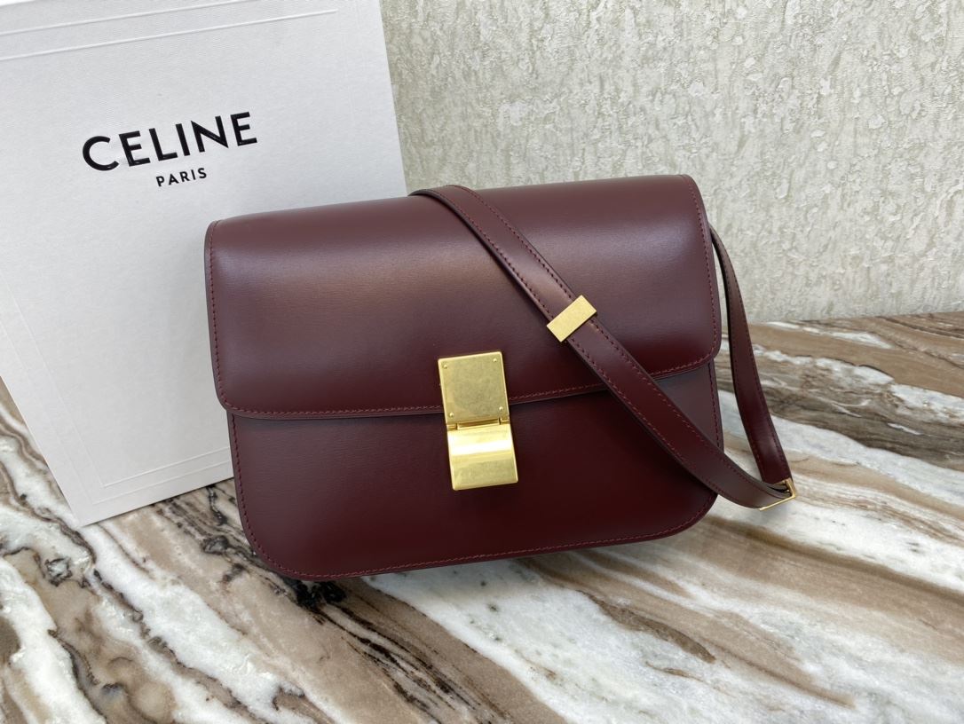 Ce1i*e Teen Classic Bag In Box Black/Brown/Red/Burgundy/Green/Dark Red For Women 7in/18.5cm 192523DLS.38NO