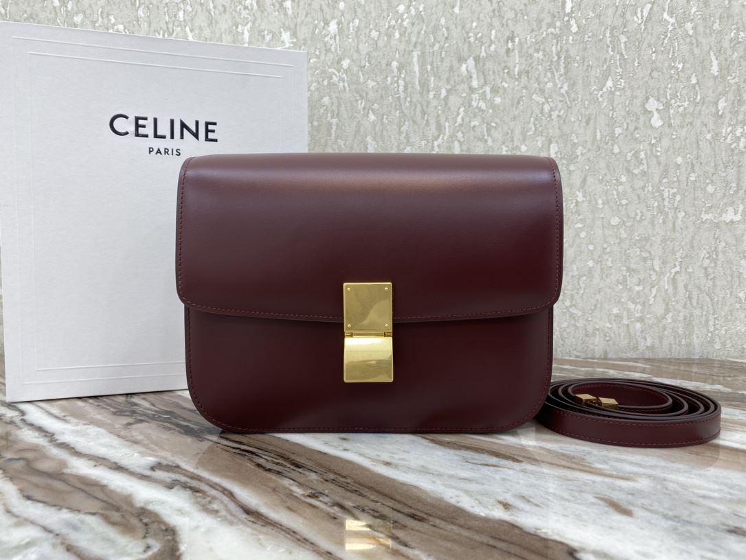 Ce1i*e Teen Classic Bag In Box Black/Brown/Red/Burgundy/Green/Dark Red For Women 7in/18.5cm 192523DLS.38NO