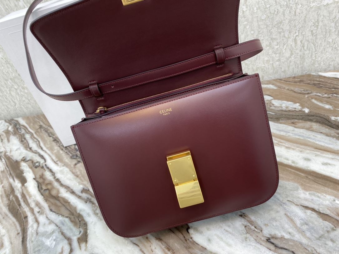 Ce1i*e Teen Classic Bag In Box Black/Brown/Red/Burgundy/Green/Dark Red For Women 7in/18.5cm 192523DLS.38NO
