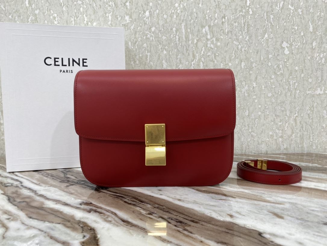 Ce1i*e Teen Classic Bag In Box Black/Brown/Red/Burgundy/Green/Dark Red For Women 7in/18.5cm 192523DLS.38NO