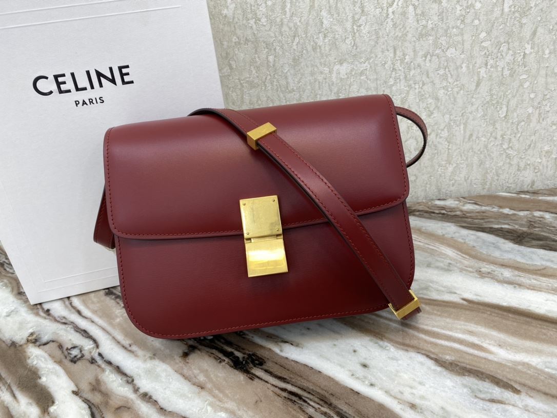 Ce1i*e Teen Classic Bag In Box Black/Brown/Red/Burgundy/Green/Dark Red For Women 7in/18.5cm 192523DLS.38NO