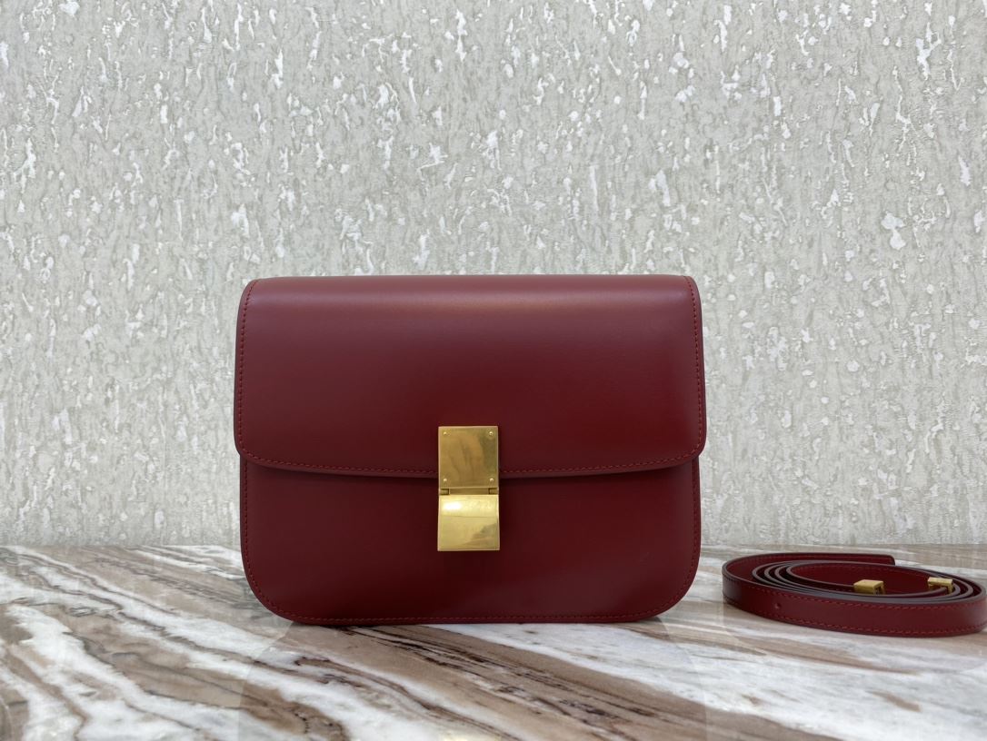 Ce1i*e Teen Classic Bag In Box Black/Brown/Red/Burgundy/Green/Dark Red For Women 7in/18.5cm 192523DLS.38NO