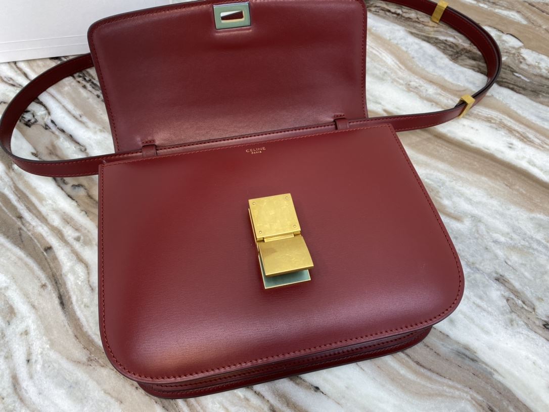 Ce1i*e Teen Classic Bag In Box Black/Brown/Red/Burgundy/Green/Dark Red For Women 7in/18.5cm 192523DLS.38NO
