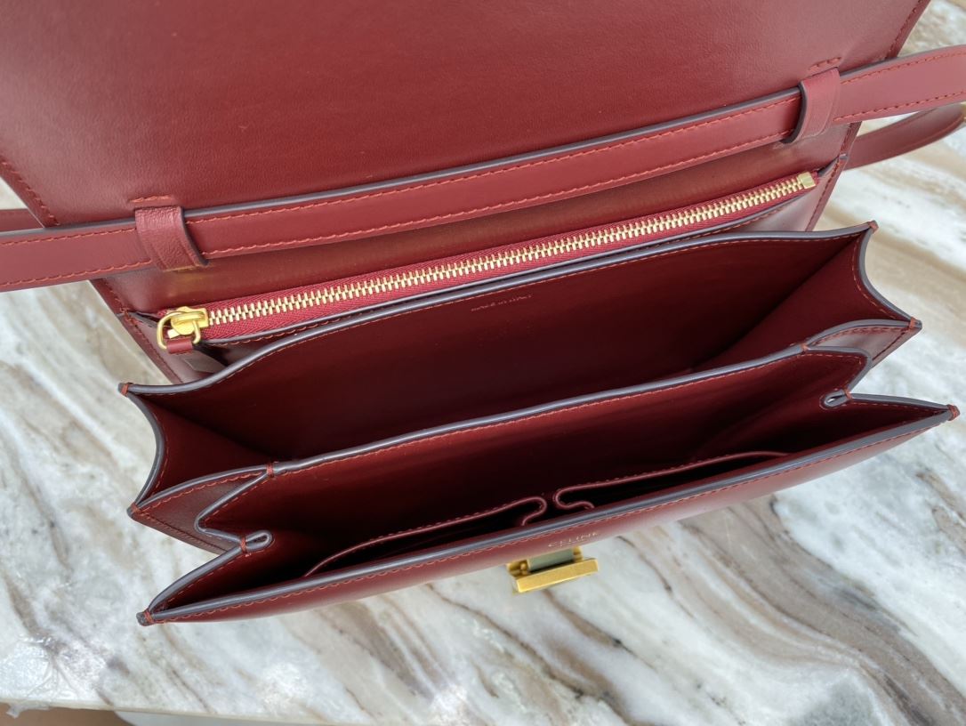 Ce1i*e Teen Classic Bag In Box Black/Brown/Red/Burgundy/Green/Dark Red For Women 7in/18.5cm 192523DLS.38NO