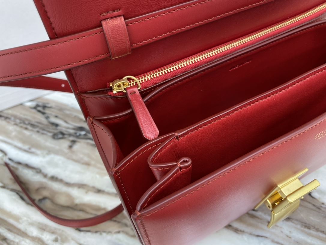 Ce1i*e Teen Classic Bag In Box Black/Brown/Red/Burgundy/Green/Dark Red For Women 7in/18.5cm 192523DLS.38NO