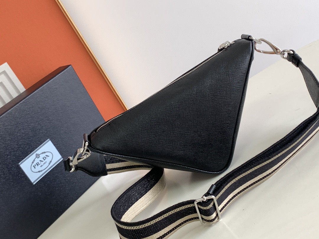 Pra*a Saffiano Pra*a Triangle Bag Green/Black/White For Women 11.1 in / 28 cm 2VH155_2FAD_F0458_V_OOO