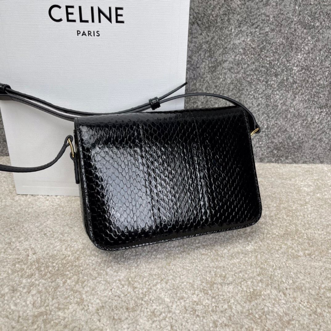 Ce1i*e Triomphe Shoulder Bag Brown/Black For Women 7in/18.5cm