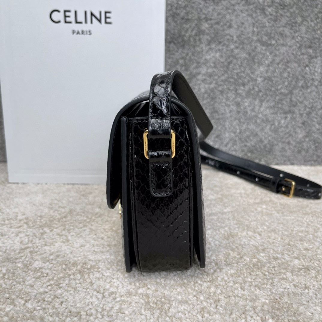 Ce1i*e Triomphe Shoulder Bag Brown/Black For Women 7in/18.5cm