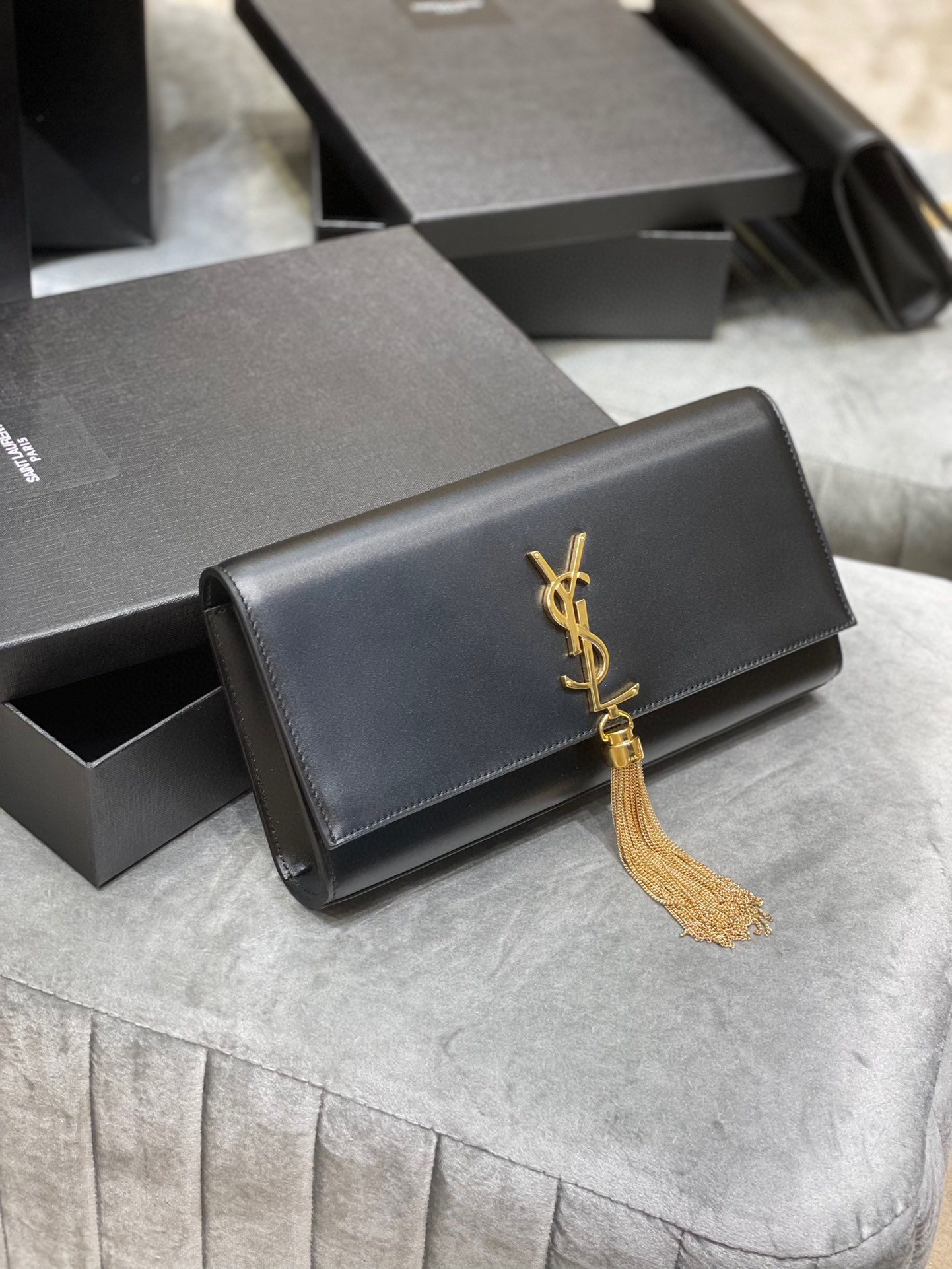 Sa1nt Lau*nt Kate 99 Chain Bag Black For Women 12in/26cm