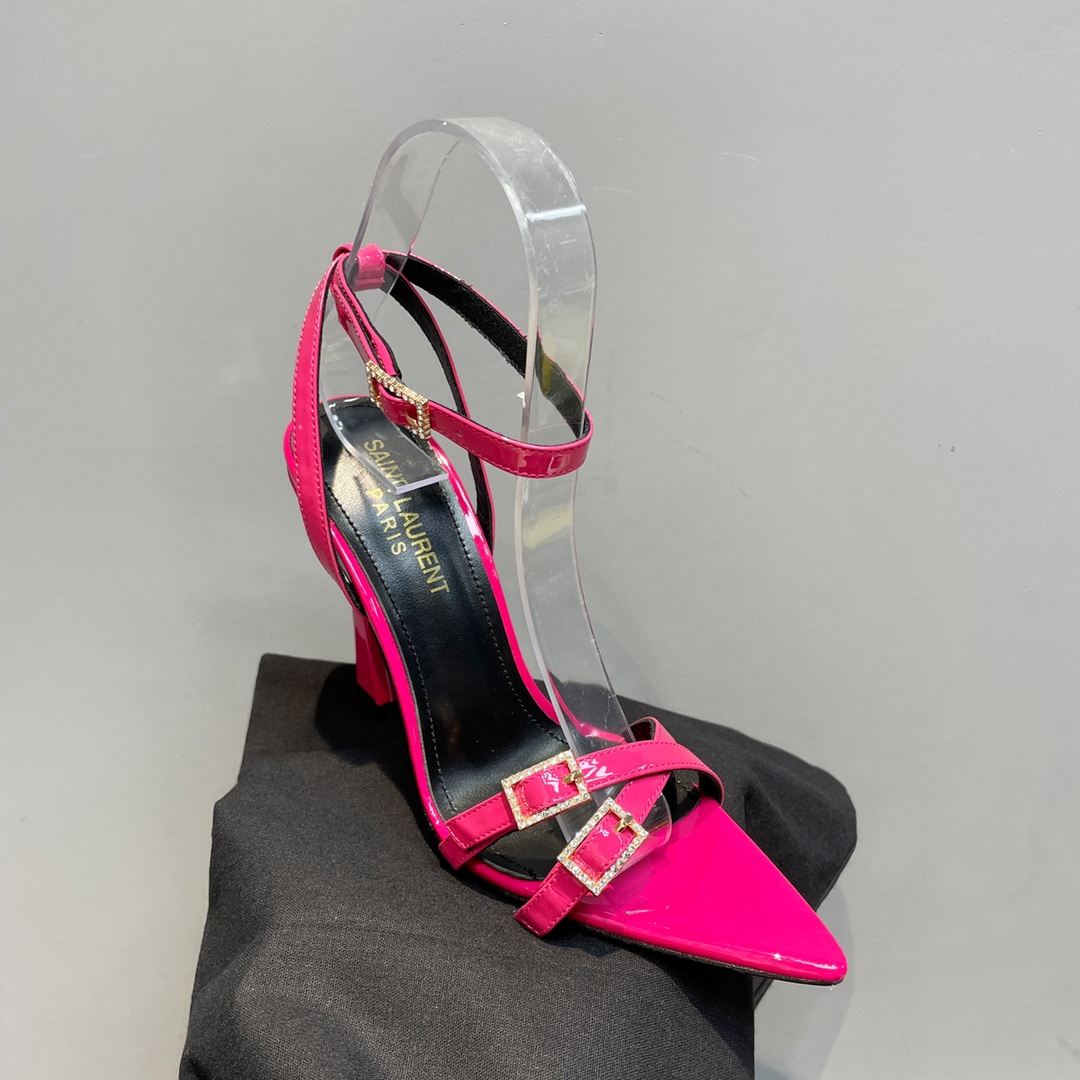 Sa1nt Lau*nt Lila Sandals In Patent Pink For Women