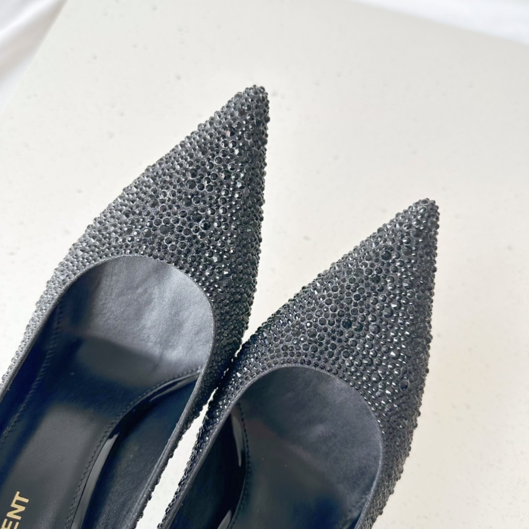 Sa1nt Lau*nt Opyum Pumps In Rhinestones Black For Women 578947AAA4Z1012