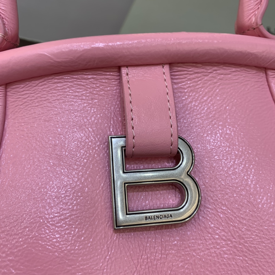 Ba1en*iaga Editor Small Top Handle Bag Pink/Black For Women 10.6 in/27 cm