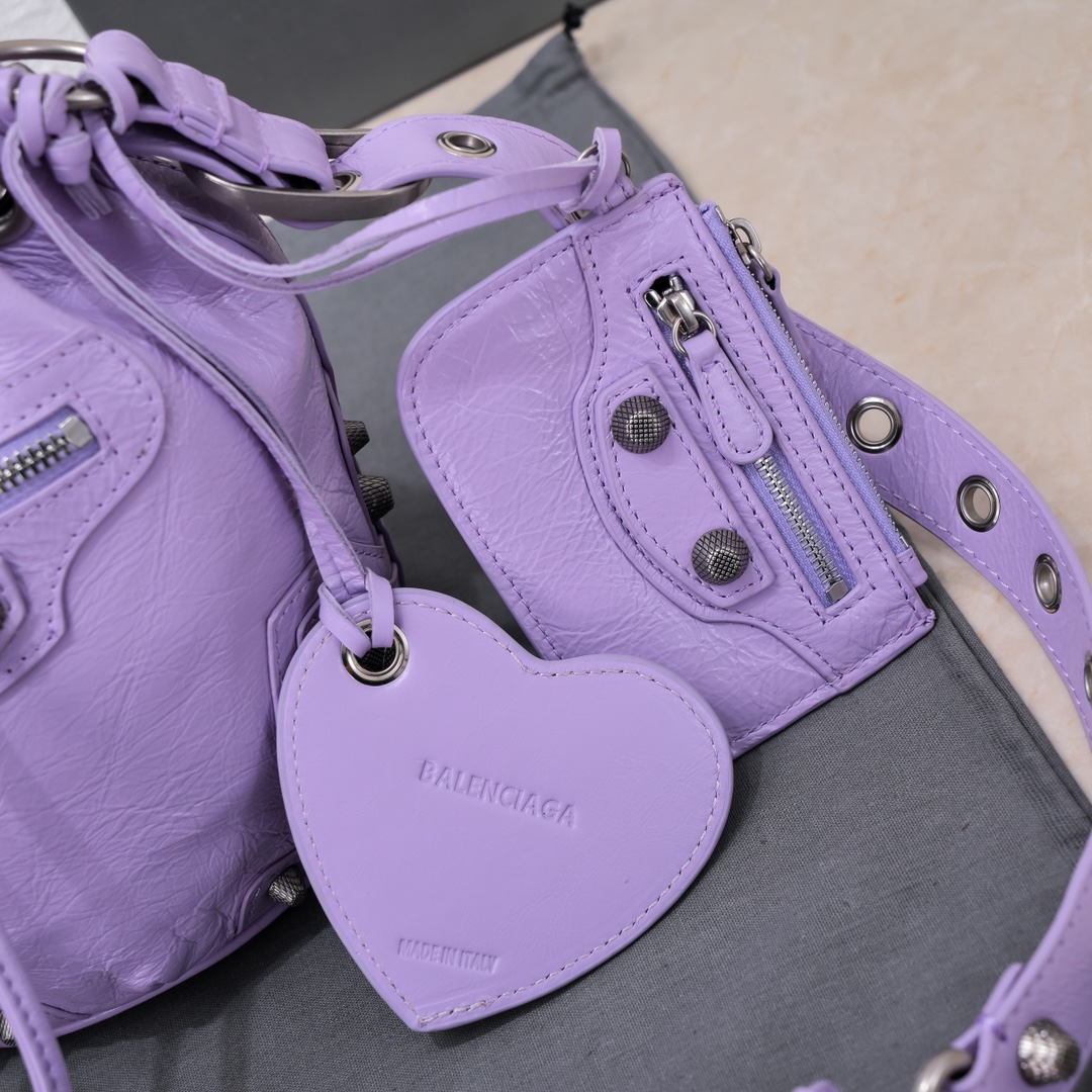 Ba1en*iaga Le Cagole Xs Bucket Bag Purple/Pink/Red/Blue/Green For Women 7.8in/20 cm