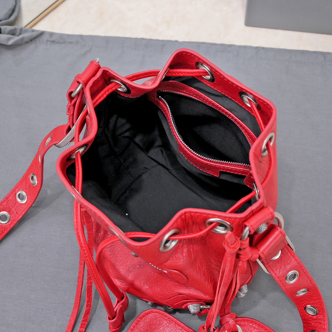 Ba1en*iaga Le Cagole Xs Bucket Bag Purple/Pink/Red/Blue/Green For Women 7.8in/20 cm