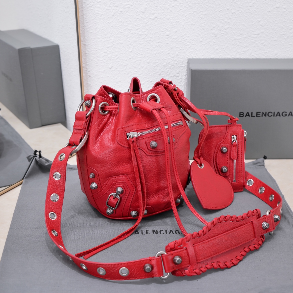 Ba1en*iaga Le Cagole Xs Bucket Bag Purple/Pink/Red/Blue/Green For Women 7.8in/20 cm