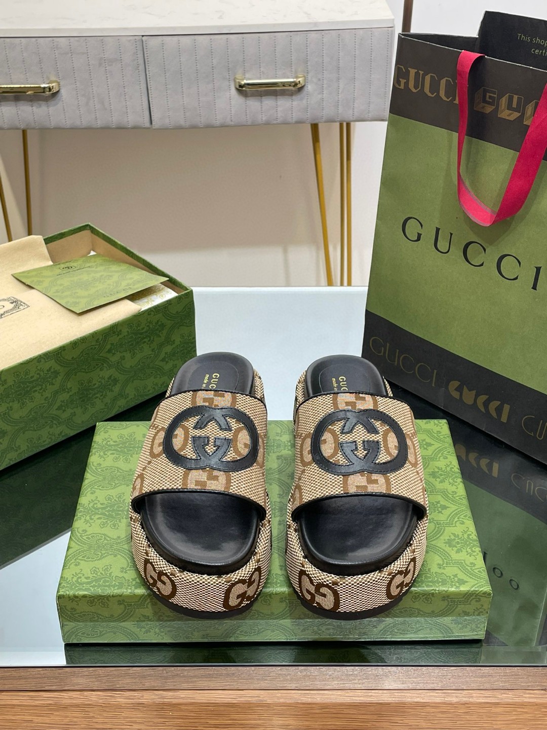 Gvc*1 Platform Slide Sandal Brown For Women 