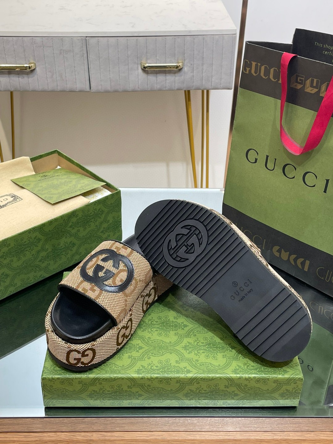 Gvc*1 Platform Slide Sandal Brown For Women 