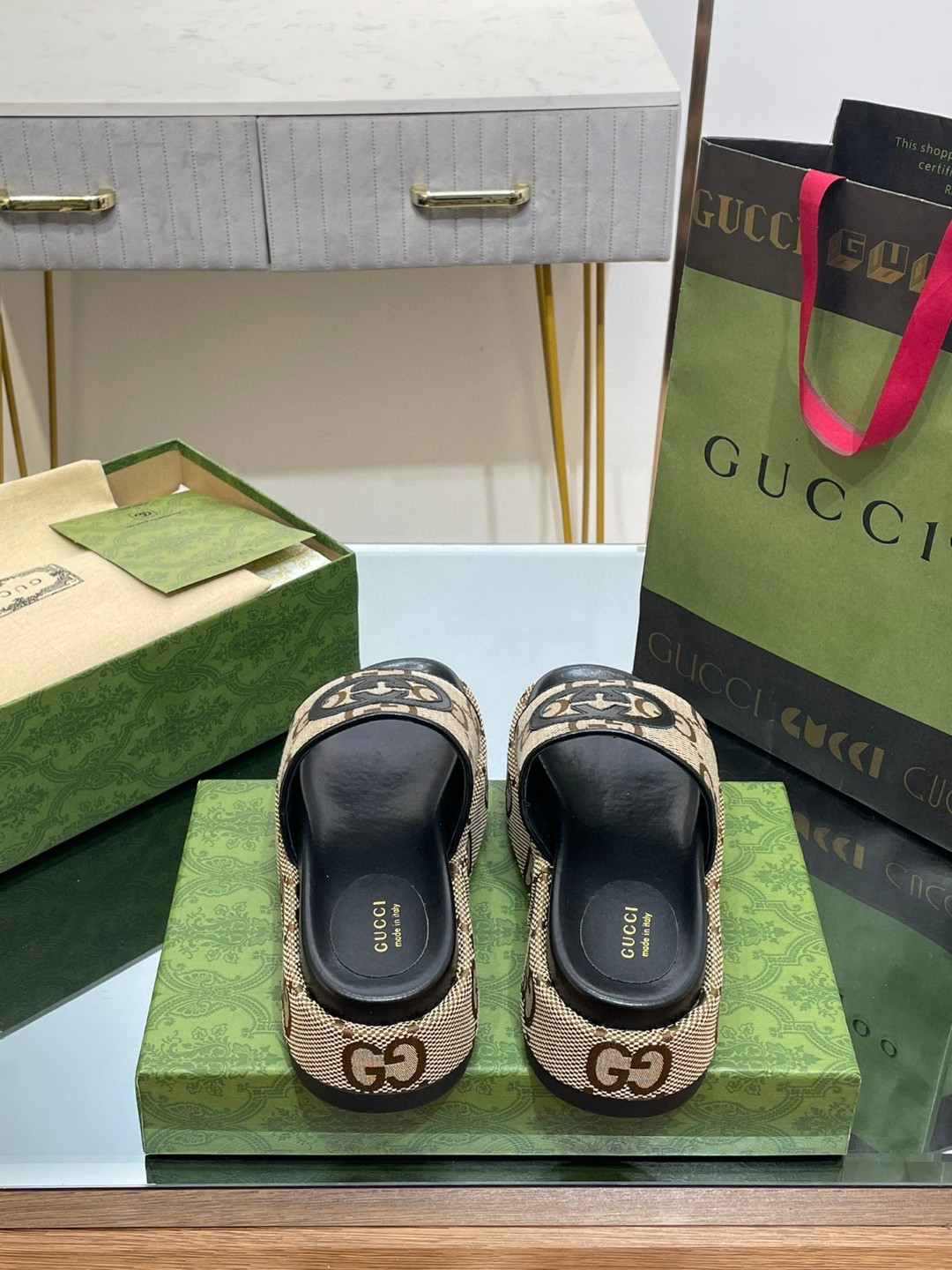 Gvc*1 Platform Slide Sandal Brown For Women 
