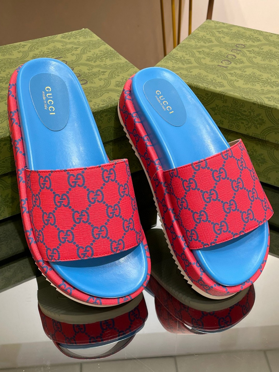 Gvc*1 Platform Slide Sandal Pink For Women 734913 FABJF 5614