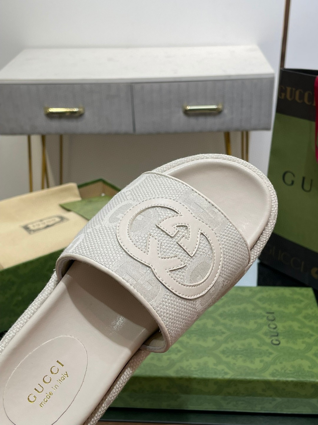 Gvc*1 Platform Slide Sandal White For Women 