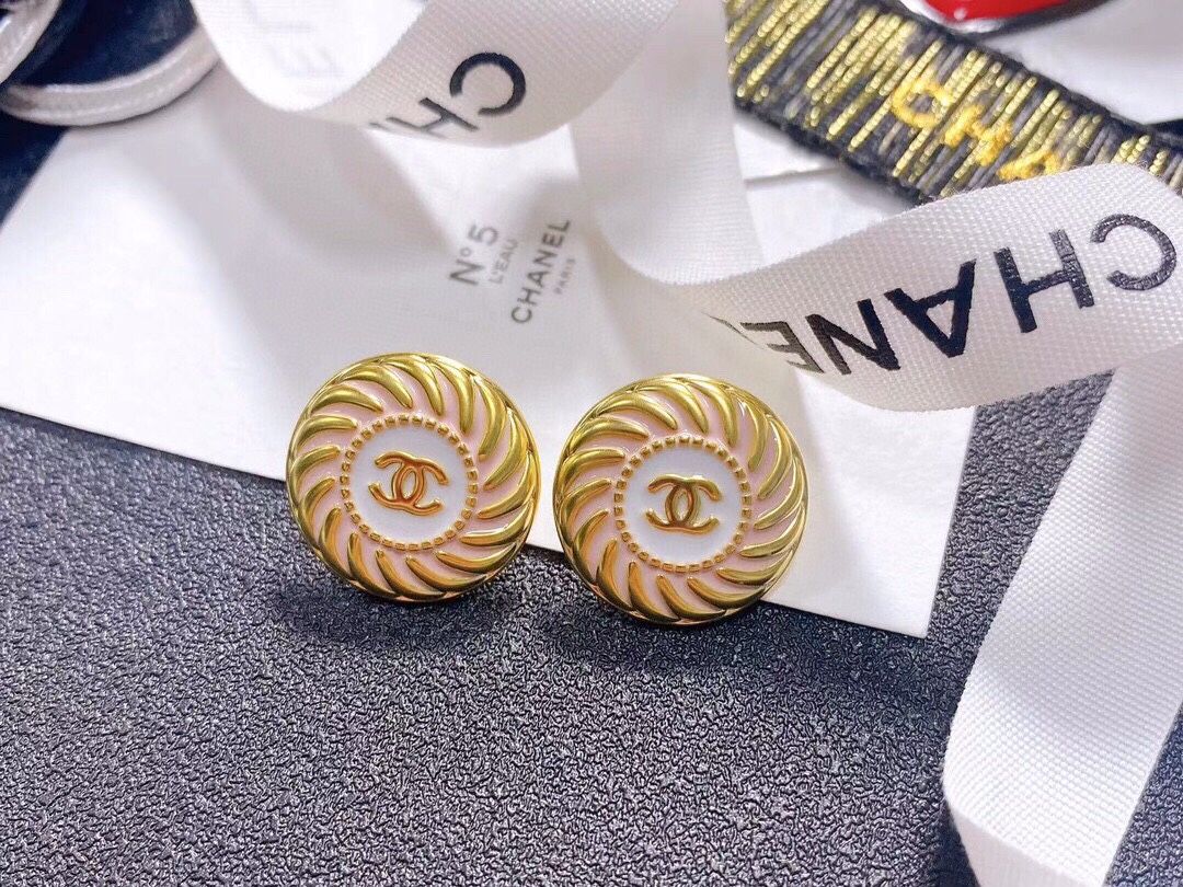 Ch**el Alphabet Earrings Gold For Women