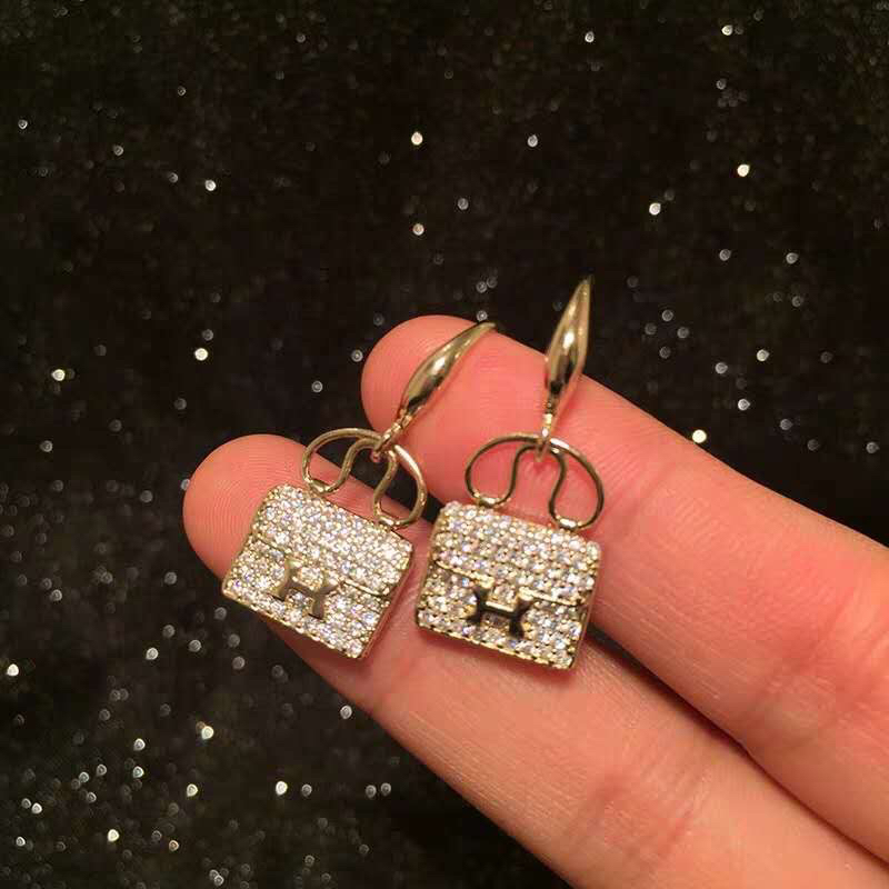 H**me5 Amulettes Constance Earrings Gold Tone For Women
