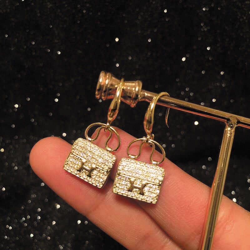H**me5 Amulettes Constance Earrings Gold Tone For Women