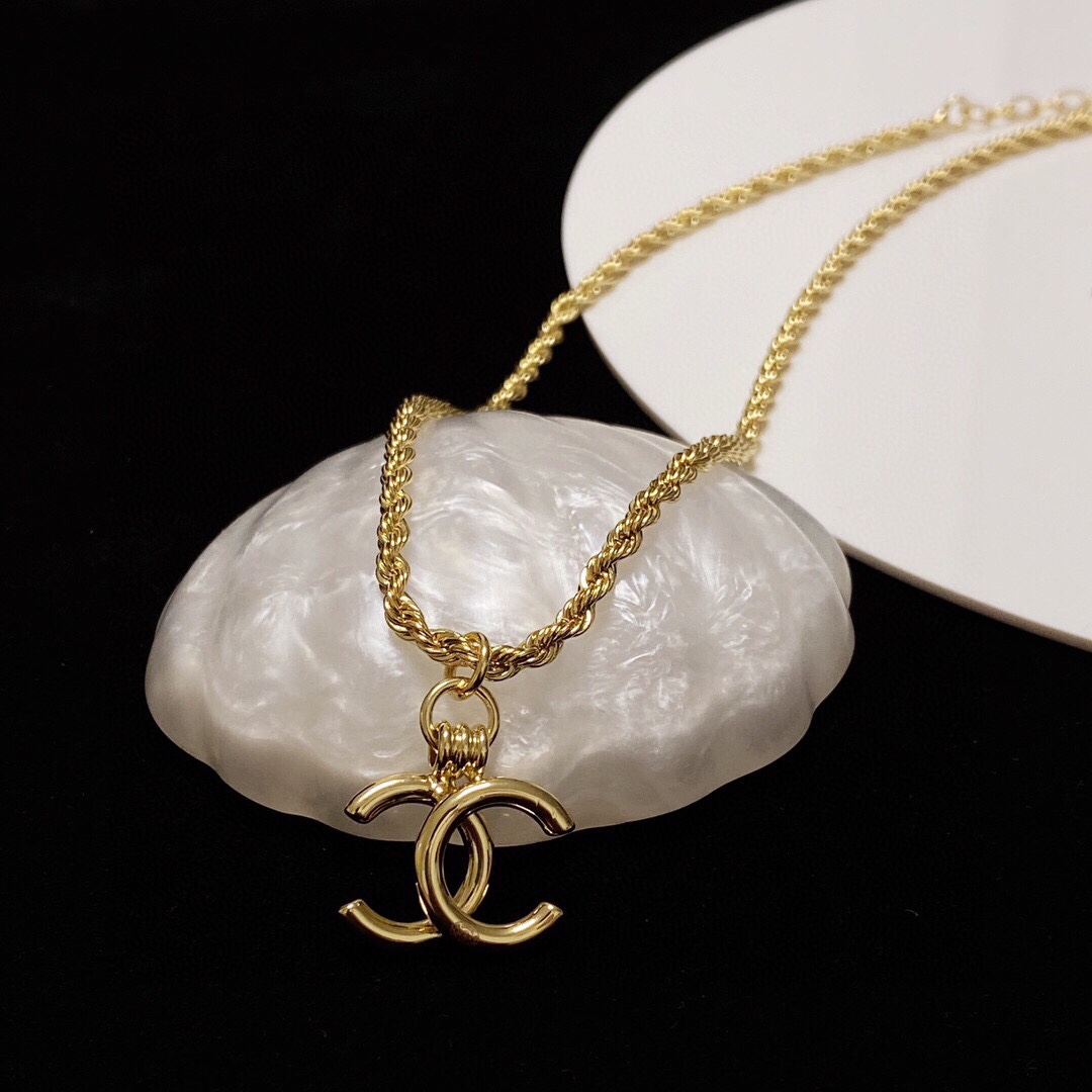 Ch**el CC Necklace Gold For Women