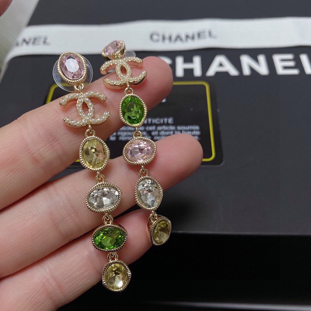 Ch**el Long Earrings Multicolor For Women