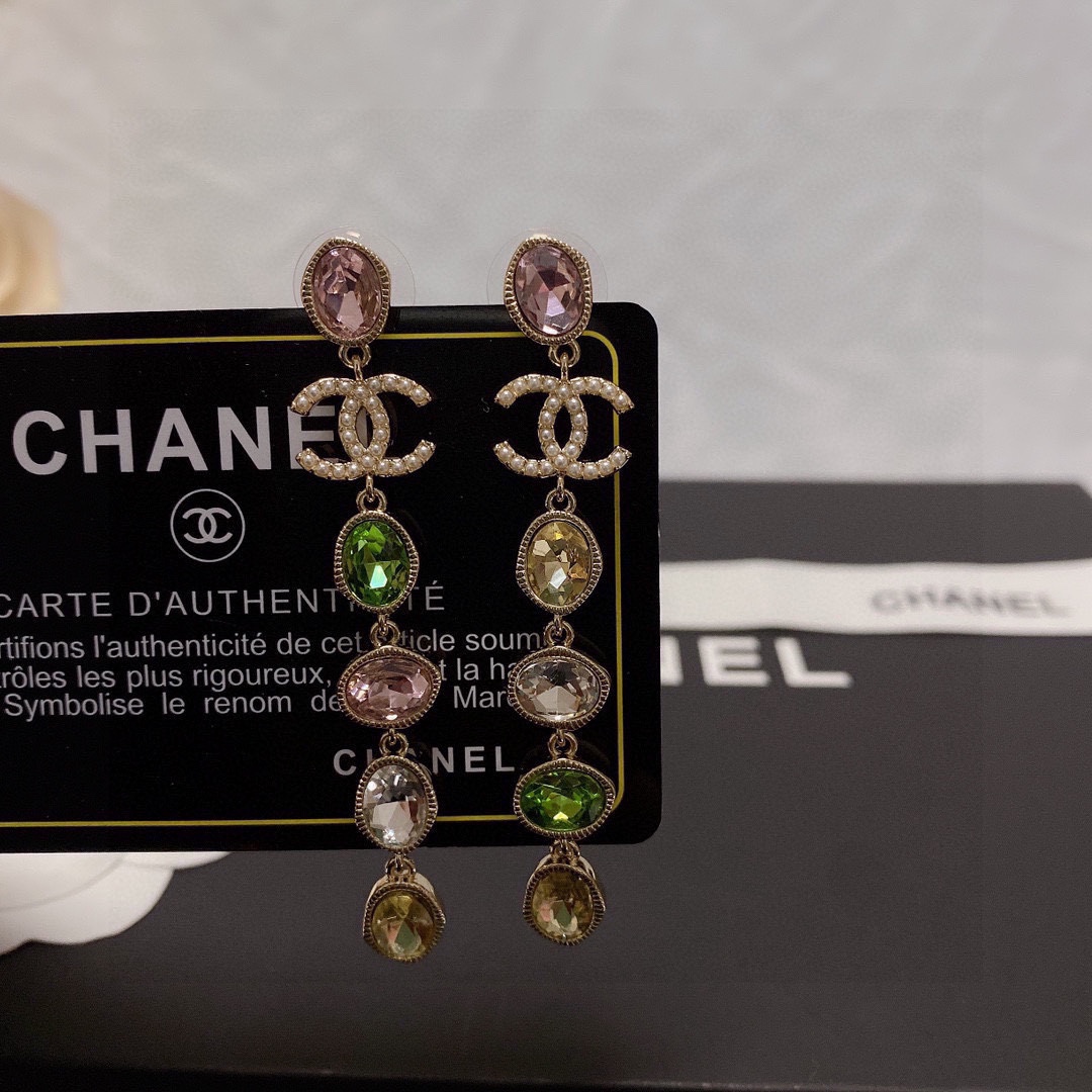 Ch**el Long Earrings Multicolor For Women