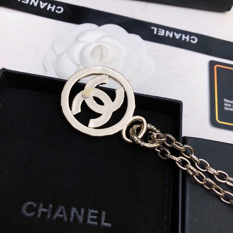 Ch**el Medieval Double C Necklace Gold For Women
