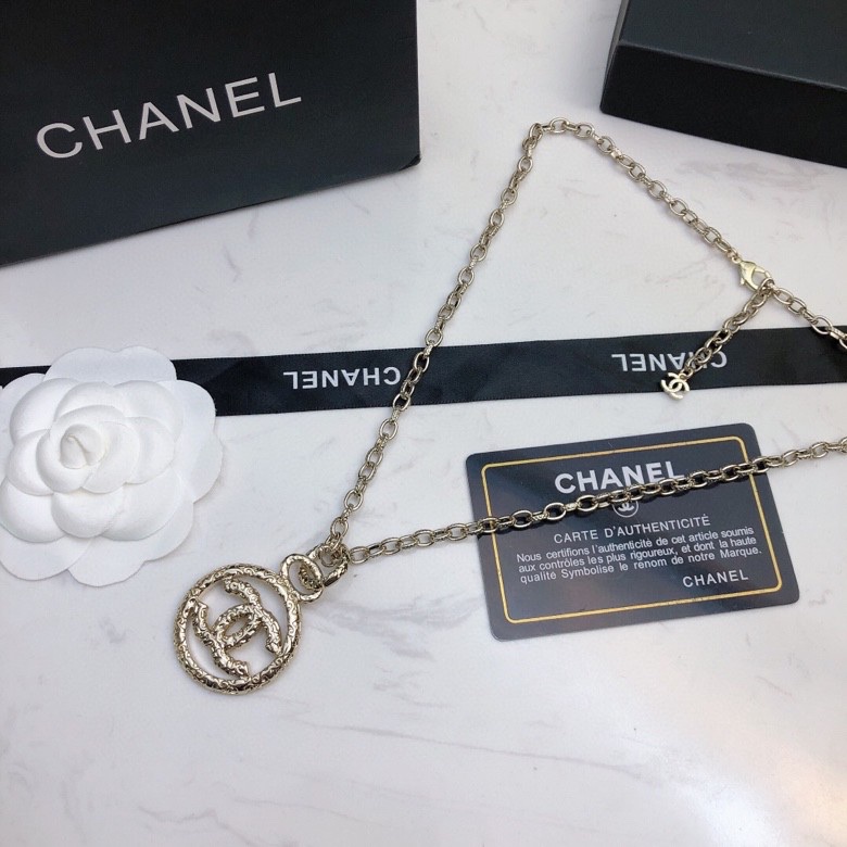 Ch**el Medieval Double C Necklace Gold For Women
