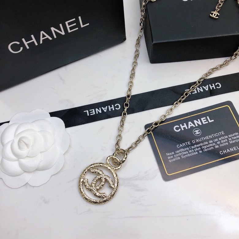 Ch**el Medieval Double C Necklace Gold For Women