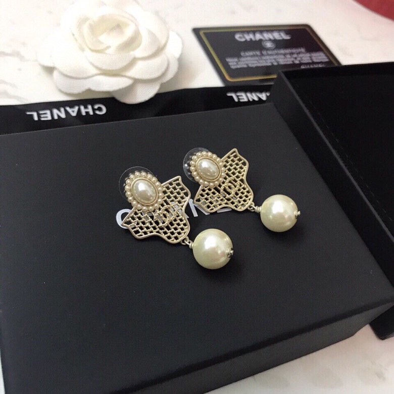 Ch**el Mesh Earrings Gold For Women