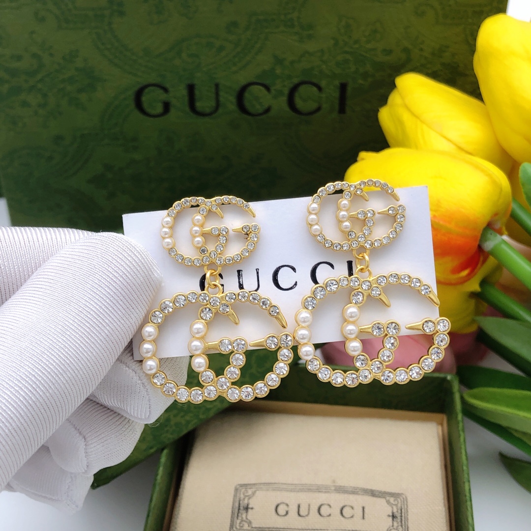 Gvc*1 Pearl Stud Earrings Gold For Women