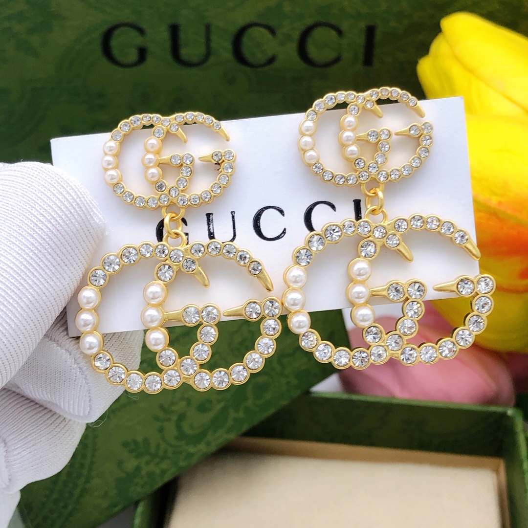 Gvc*1 Pearl Stud Earrings Gold For Women