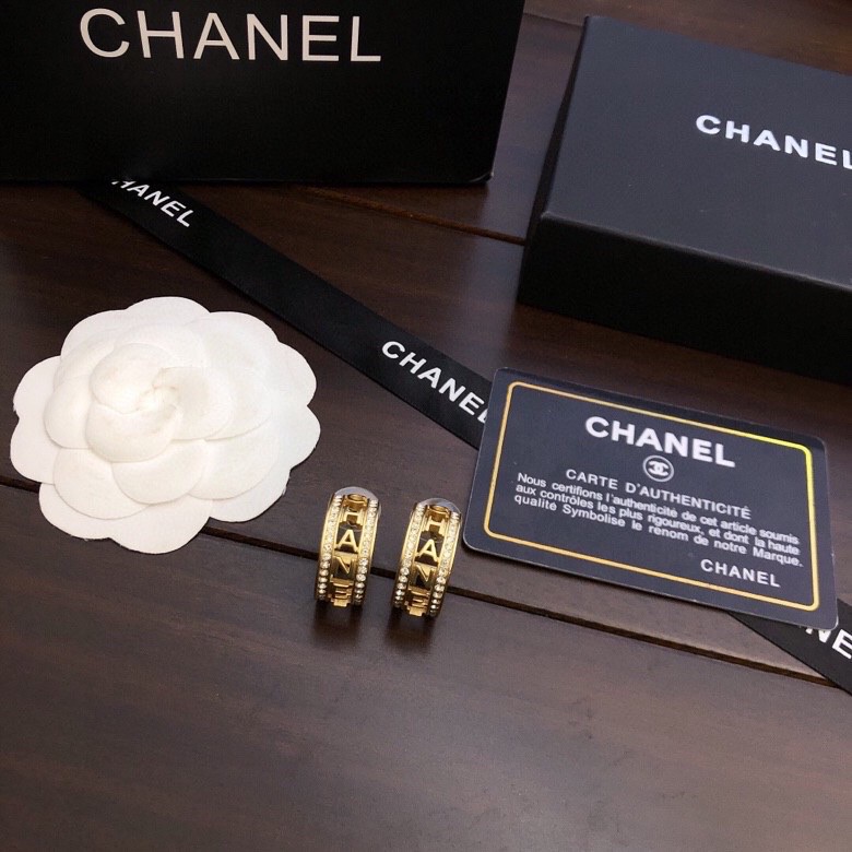 Ch**el Round Earrings Gold For Women