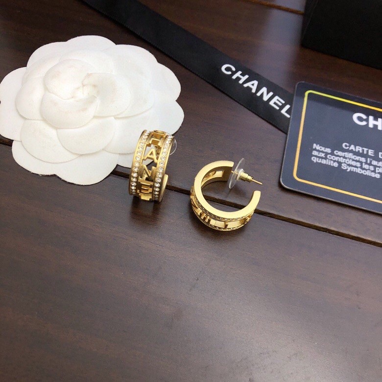 Ch**el Round Earrings Gold For Women